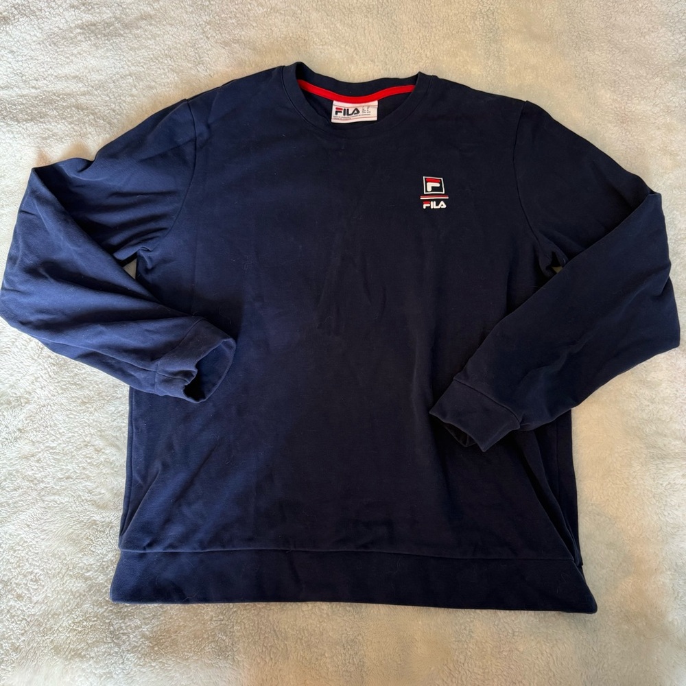 Fila Men's Dark Blue Crewneck Sweatshirt Medium